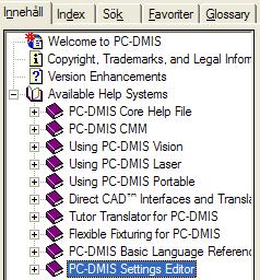 PC-DMIS Settings Editor Allmänt om Settings Editor PC-DMIS Settings Editor användes ursprungligen för att hantera registernycklar.