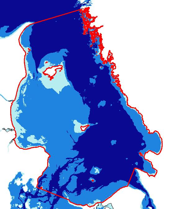 Potetiella ålgräsutbredningen i dag kontra för 130 år sedan: - I dag ålgräs ned till 5-6 meter i Kattegat och Skagerrack och till kanske 10 meter i Öresund.