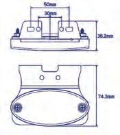 12/2V Röd Bak 250mm 3, 7 26258CK-V 12/2V Vit Fram