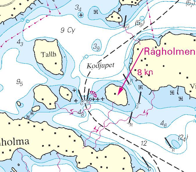 5 Nr 204 * 4776 Sjökort/Chart: 6142 Sverige. Norra Östersjön. Stockholms skärgård. N om Vaxholm. Kodjupet. Undervattensstenar.