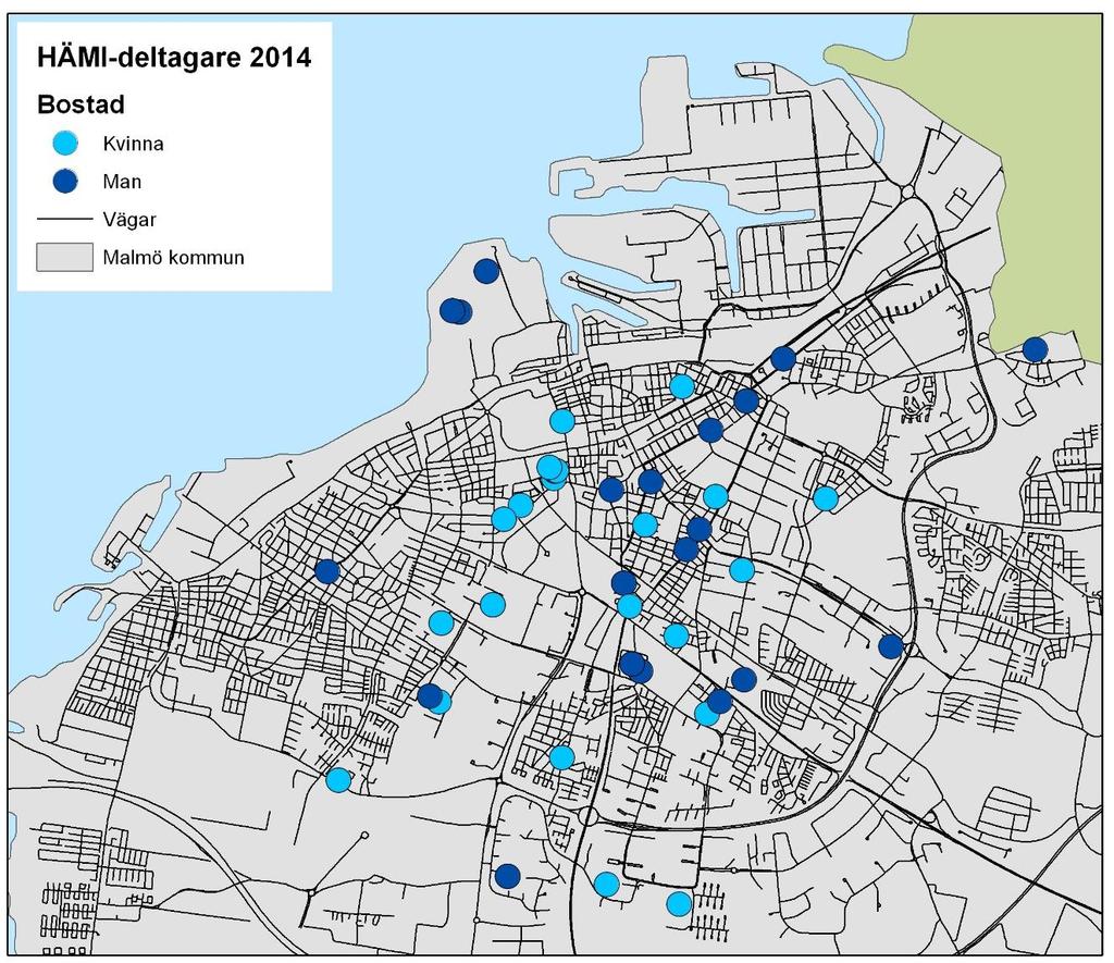 Studiedeltagarna Studiedeltagarna valdes slumpmässigt ut från folkbokförda individer i Malmö 2014 med kriterierna att de skulle vara bosatta i Malmö stad samt mellan 20-50 år gamla.