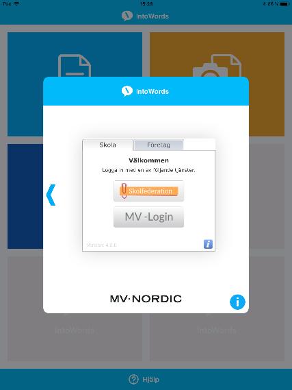 2. Logga in på skolkonto 1. Öppna IntoWords när installationen är klar 2.