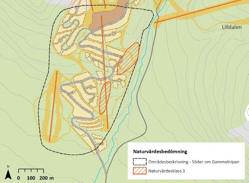 Det finns också äldre tallskog, medelålders granskog, blandskog med gran, björk och tall, contortaplantering och hyggen. I de centrala delarna med förskjutning åt öster, genomkorsas området av åsar.