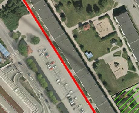 Dagvattenstråken mellan bostadshusen kan utgöras av nedsänkta