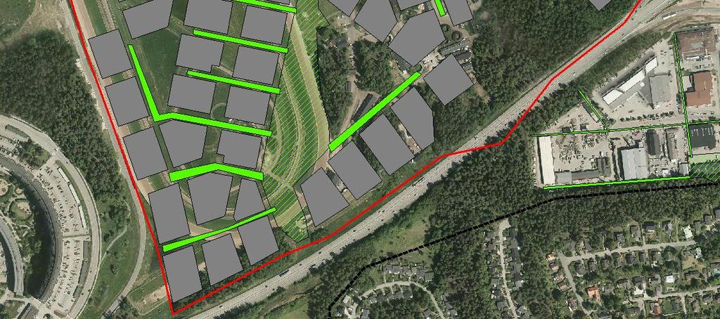 På så sätt frigörs 8 ha till öppen dagvattenhantering och ett medeldjup i parken om 0,5 m räcker då för att ta hand om vattnet.