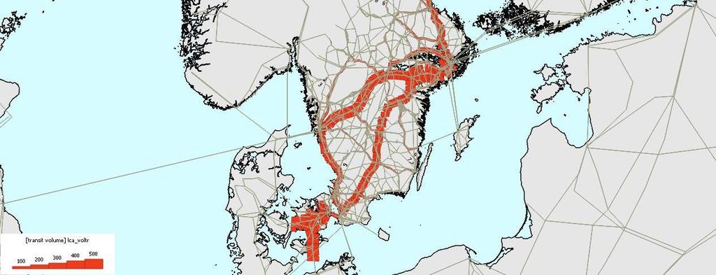 känslighetsanalys då restider med tåg är 10