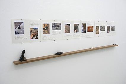 Två fotografier tagna vid Hägghults stenbrott (Svarta bergen). När man bryter diabas är det enbart en bråkdel av stenen som kan användas.