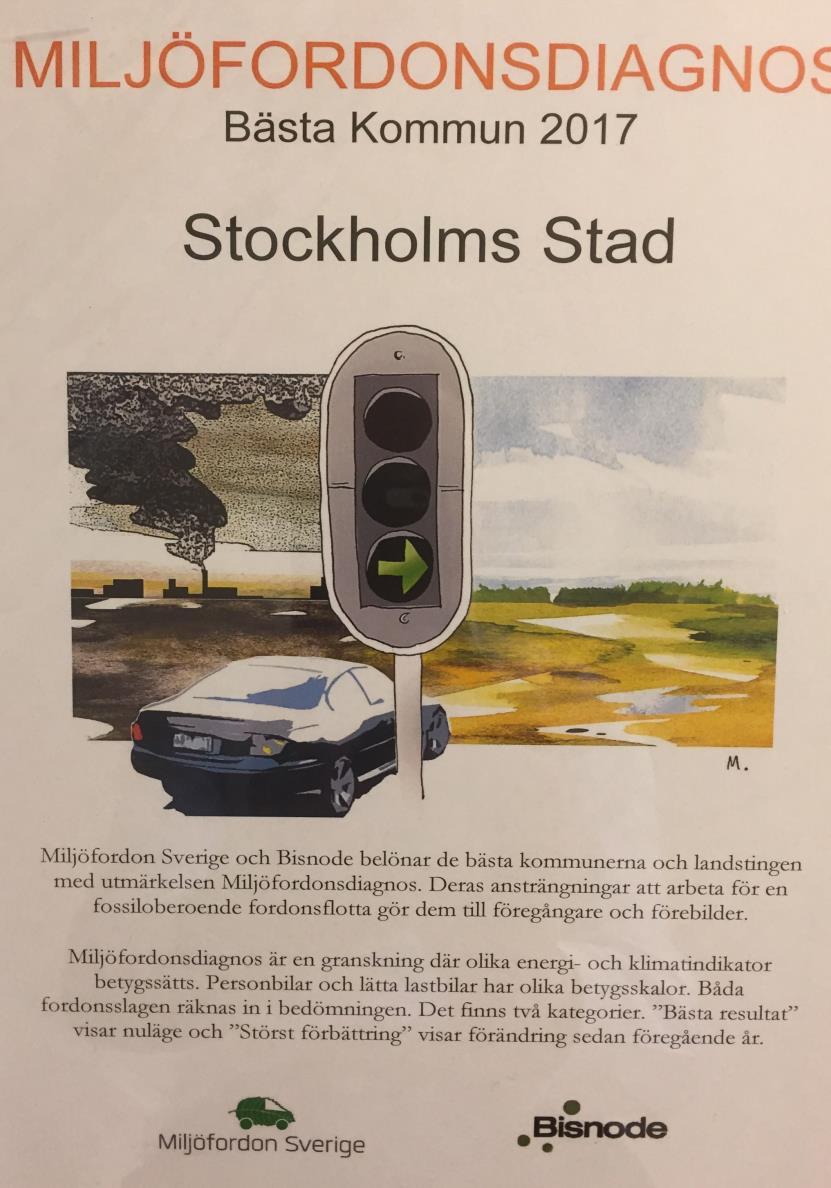 Fordonsstatistik - Halvår 2018 Inköp 2018 929 st fordon 38 st specialfordon (diesel), varav 20 st under 3,5 ton o 18 st över 3,5 ton 98% Miljöbilar: 44% Gasfordon 22% Laddbara fordon (14%