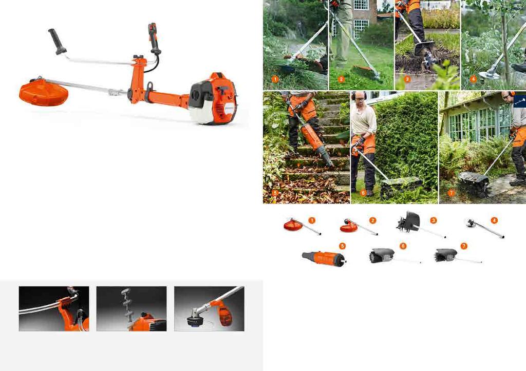 40 GRÄSRÖJARE OCH TRIMMERS HUSQVARNA 525RK Kraftfull, lättanvänd och mycket bekväm kombimaskin.
