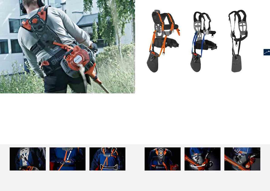 GRÄSRÖJARE OCH TRIMMERS 45 BALANCE XT Vår mest avancerade sele. Ryggplattan är justerbar i höjdled och bröstplattan har en alternativ infästning för bland annat kvinnor.