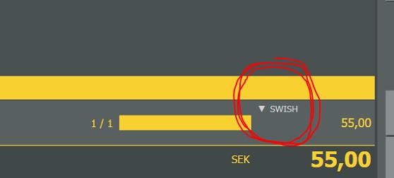 Så att texten swish syns.