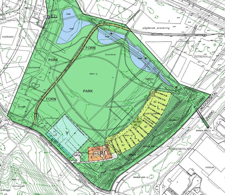 den nya parken på Årstafältet. Remissen ska besvaras senast 2018-02-23.