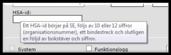 6(20 ) HSA-id är en obligatorisk uppgift för att säker autentisering med SITHS-kort ska fungera. 2.