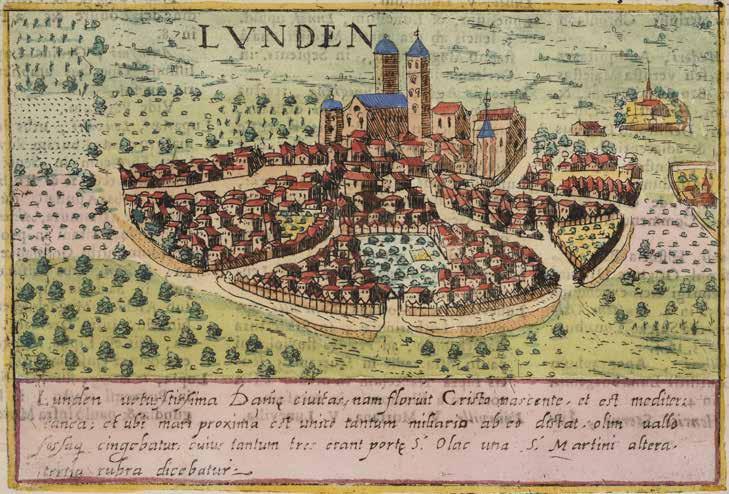 En av de äldsta bilderna av Lund är ett kopparstick efter Braun-Hogenberg från ca 1600. Bilden ger oss en glimt av hur staden med dess omgivningar kan ha sett ut under slutet av 1500-talet.