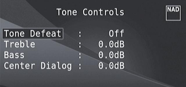 HUR DU ANVÄNDER M15 HD HUVUDMENY TONE CONTROLS (TONKONTROLLER) M15 HD har tre Tonkontroller Diskant, Bas och Center Dialog.