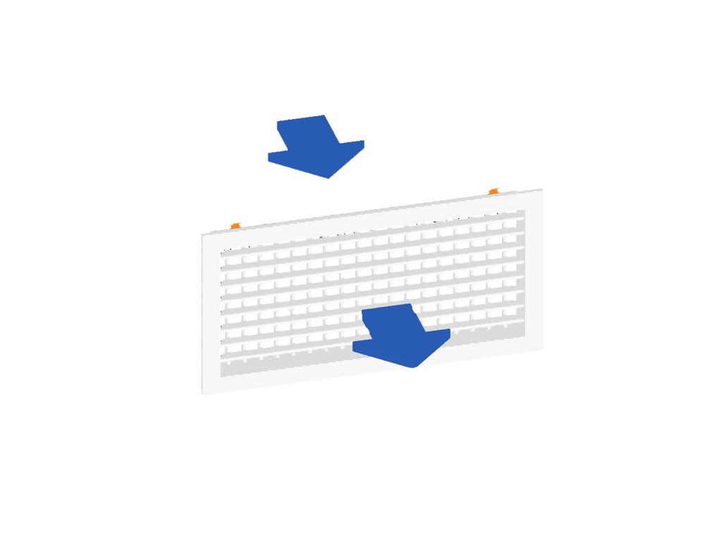 L2 H1 H2 6 48 L1 Funktion DIMENSIONER Tilluften förs in i rummet genom de främre horisontella och bakre vertikala lamellerna. Tilluften blandas med rumsluften framför gallret.