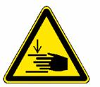 1.4 Varningsanvisningar Varning för fara eller farligt plats. Åsidosättning av varningsanvisningar kan leda till livshotande skador. Obs! Indragningsfara!