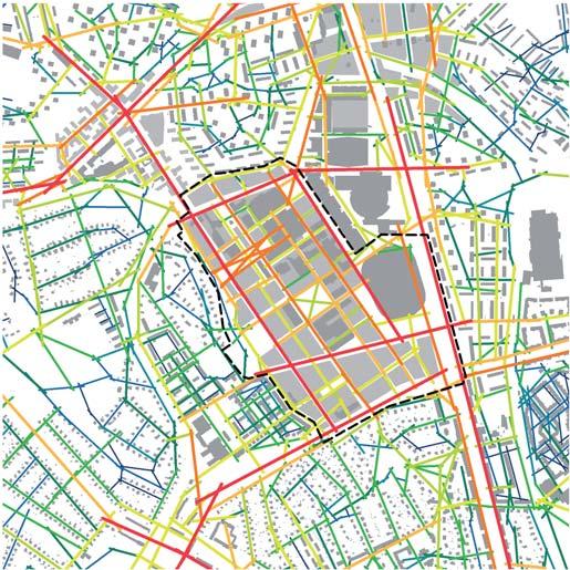 De tungt trafikerade trafiklederna och spårområdena som omgärdar Slakthusområdet utgör i sig kraftiga barriärer med endast ett fåtal kopplingar mot stadsdelen.