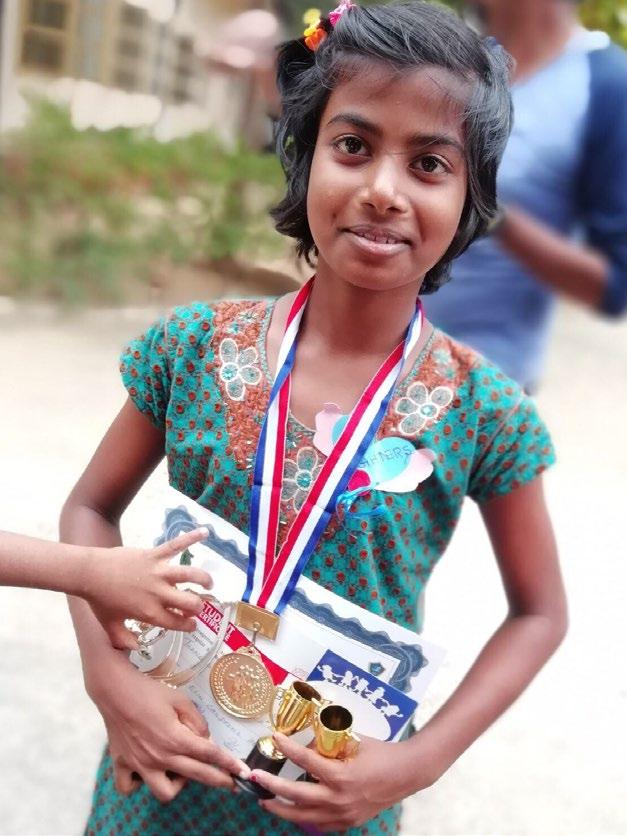 Rakshiga, 12 år, har vunnit många priser på löpartävlingar. Den 6-12 augusti hölls tävlingarna.