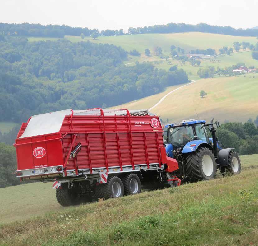 Lely Tigo MS Lely Tigo MS har en lastenhet som på ett varsamt sätt kan hantera grönfoder, hö och ensilage samtidigt som den kompakta ramkonstruktionen med vertikal överbyggnad rymmer stora volymer