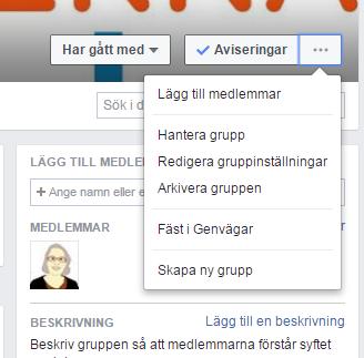 Avsluta gruppen Om du har tröttnat på att sköta