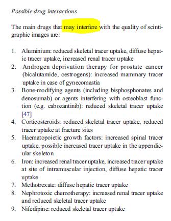 Vad säger EANM s riktlinjer? Läkemedel kan påverka.