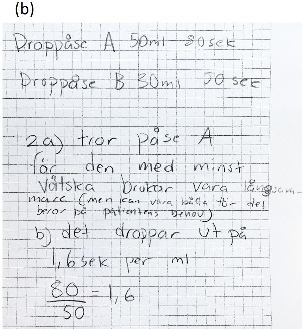 En värderande uppgift verkar alltså inte bara kunna leda dessa elever till att uttrycka en takt med en sammansatt enhet utan också till att storheterna relateras multiplikativt.
