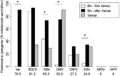 ä KBVs utveckling, förekomst och mängd är nära förknippat med varroakvalstrets utveckling.