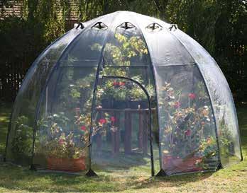 Sunbubble kan användas som växthus, som ett lusthus och en plats att umgås på.