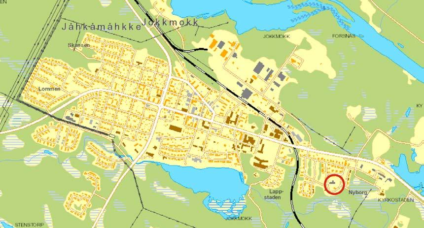 Detaljplan för del av Nyborg, fastigheterna KYRKOSTADEN 1:696, 1:668 och 1:667 inom Jokkmokks kommun, Norrbottens län Handlingar I planen ingår följande handlingar: Plankarta med planbestämmelser och