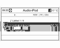 144 Infotainmentsystem ipod ipod-funktioner CD 400 Tryck en eller flera gånger på knappen CD/AUX för att aktivera ipodläget. Uppspelningen av de ljudfiler som finns på ipod-enheten startas.