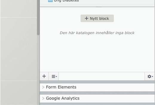 Dessa innehållsblock visas till höger om innehållsytan