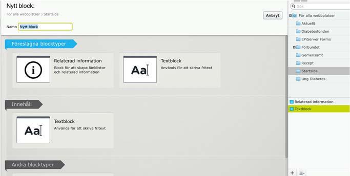 LÄGG TILL BLOCK 1. Klicka på + Nytt block 2.