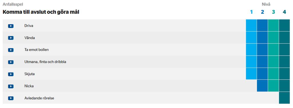 Nivåer 1: 6-9 år 2: 9-12 år 3: 12-16