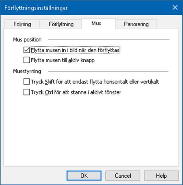 112 Musnavigeringsval, pekarposition och pekarstyrning, som gör det enklare att utforska och förflyttade dig på skärmen. Med pekarposition flyttas pekaren in i vyn när du behöver den.