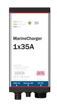 Produkter - Batteriladdare Marin MarineCharger 1x35A DEFA MarineCharger 1x35A är en kraftig och kompakt laddare som är enkel att montera - i både båtar och större fartyg.