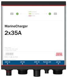 Produkter - Batteriladdare Marin MarineCharger 2x35A DEFA MarineCharger 2x35A är en kraftig och kompakt laddare som är enkel att montera - i både båtar och större fartyg.