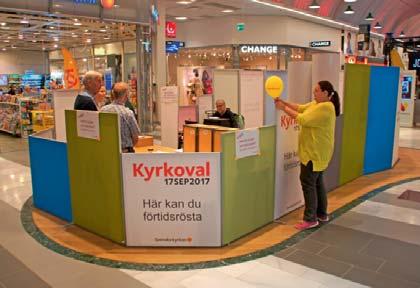 Hit kan alla som har rösträtt i kyrkovalet komma för att rösta, oavsett vilken församling i landet de tillhör Hittills har här varit ungefär 600 röstande!