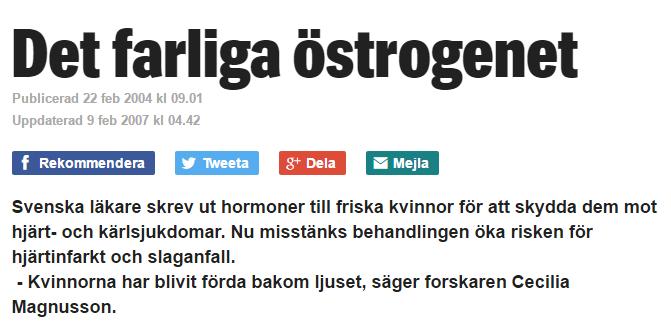 risken för cancer och blodpropp