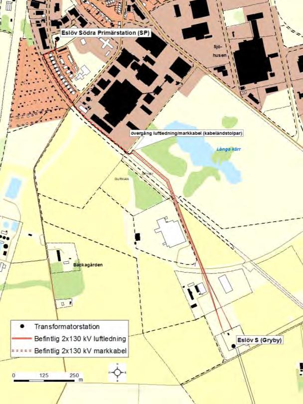 1. Bakgrund Kraftringen Nät AB har tillstånd (nätkoncession för linje) för en dubbel 130 kv kraftledning mellan Eslöv S (Gryby) och Eslöv Södra Primärstation (SP) i Eslövs kommun.