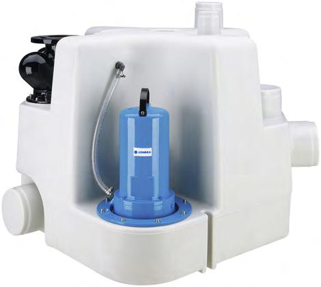 Pumpstationspaket för badrum med toalett Lowara Sekamatik 50 / 100 / 300 Kompakta lösningar med pump och pumpstation i ett lätta att installera även i trånga utrymmen Praktiska pumpstationspaket för