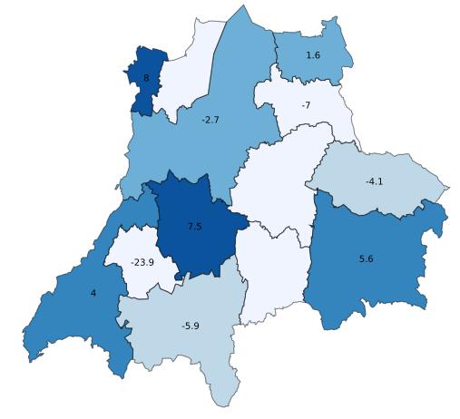 Gästnätter i Jönköpings län, jan-maj 2018 470 529 gästnätter (-1,0 %, -4 368 st) (Utveckling