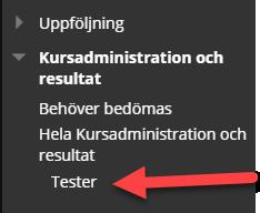 Om man sätter en grön stjärna vid en smartvy, i det här fallet Tester finns vyn åtkomlig direkt i kontrollpanelen.