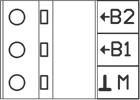Anslutningsplintar B2 B1 M Intern temperaturgivare NTC10K Extern temperaturgivare LG-NI1000, NI1000 PT1000 eller NTC10K Mätnoll (GND) Måttuppgifter (mått i mm) Modbus-specifikation Holding register