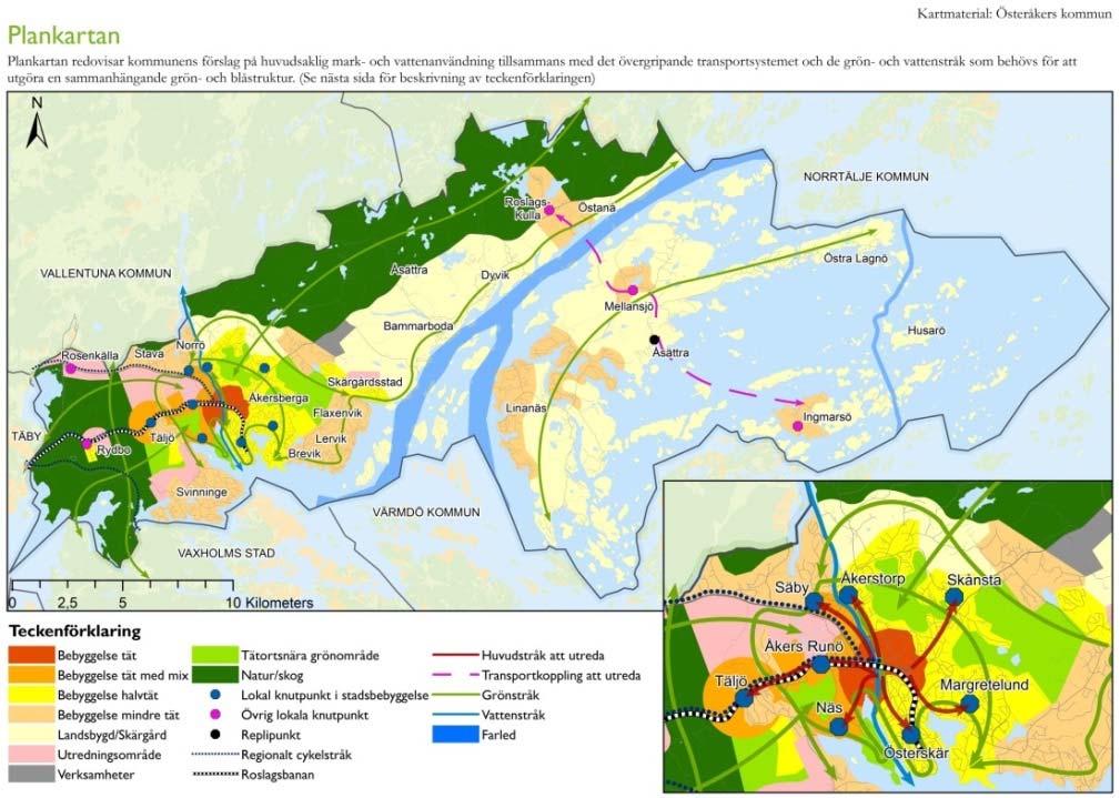 Plankarta förslag till ÖP 2040, samråd Rosenkälla Gillinge Att Rosenkälla, tillsammans med Gillinge, i RUFS 2010 och nu även RUFS 2050 föreslås för varuhanterande verksamheter överensstämmer inte med