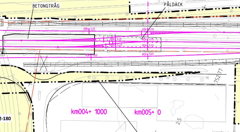 6.2 Planerat järnvägsområde vid Almedalsvägen Västlänken kommer enligt uppgift från Trafikverket att påverka miljön vid Almedalsvägen, såväl under byggtiden som efter byggtiden. 6.2.1 Område under