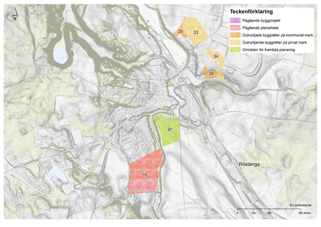 Planer för möjliga bostäder i Röstånga Figur 79. Planer för möjliga bostäder i Röstånga. Källa: Svalövs kommun.