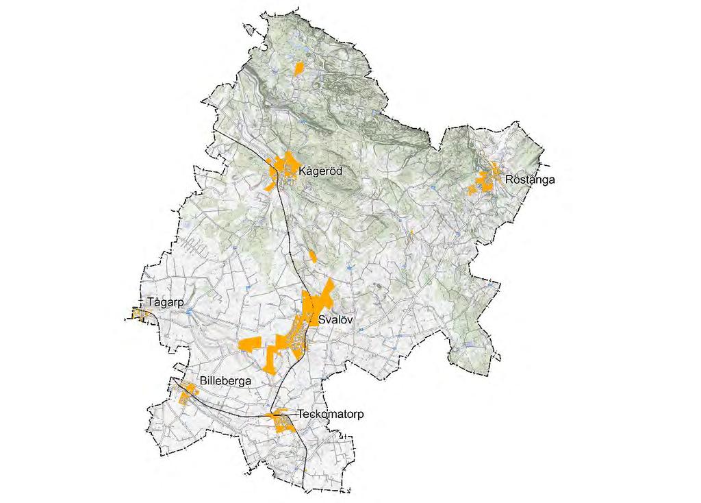 Kommunens markinnehav Svalövs kommun har ett stort markinnehav i och omkring vissa av kommunens tätorter och ett mindre i och omkring andra.