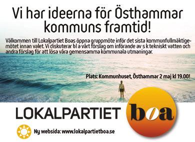 8 Onsdag 16 maj 2018 Tema: Landsbygdsfrågor Vad gör vi åt vildsvinsplågan? Tisdag 22 maj kl 19, Söderögården, Långalma Inbjudna: Lars Plahn, länsstyrelsen och repr från LRF, jägare m. fl. Välkomna!