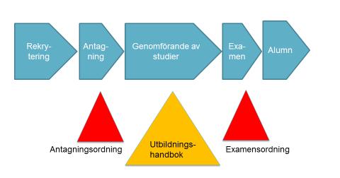 Bilaga 3 Utbildningshandbokens bakgrund och beredning Det fanns flera anledningar till att en genomgripande genomgång och revidering av utbildningens styrdokument behövde göras: - Det fanns många